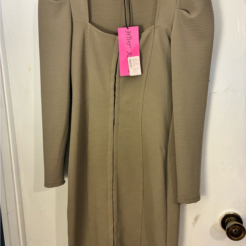 Betsey Johnson Beige Long Sleeve Dress